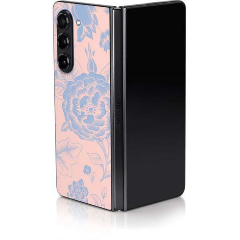 Rose Quartz & Serenity Floral Galaxy Z Fold5 5G Skin
